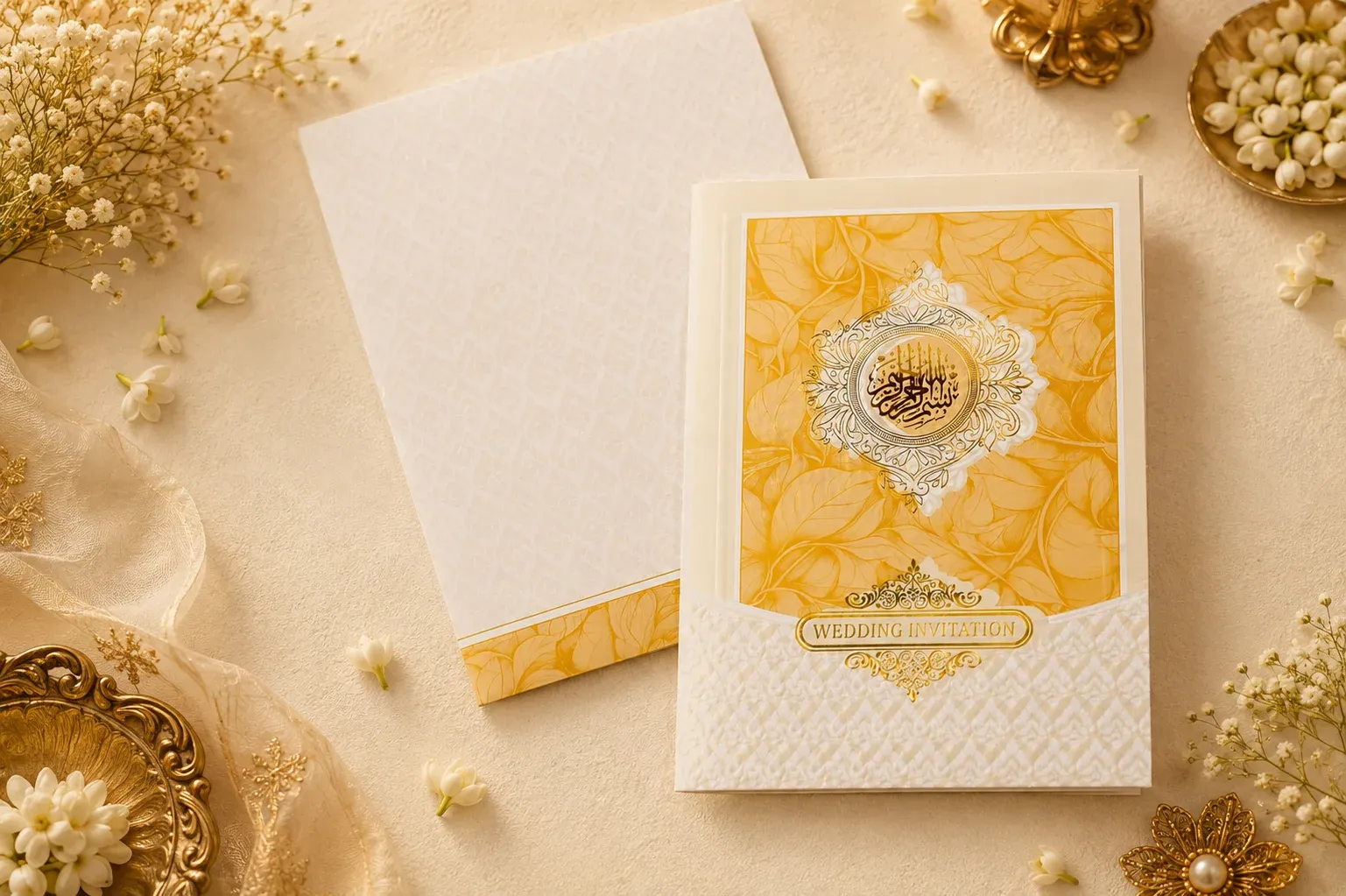 gold muslim invitation