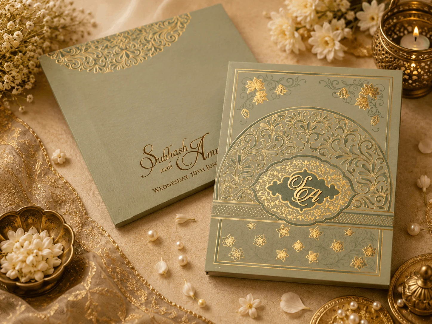 orchid green premium invitation
